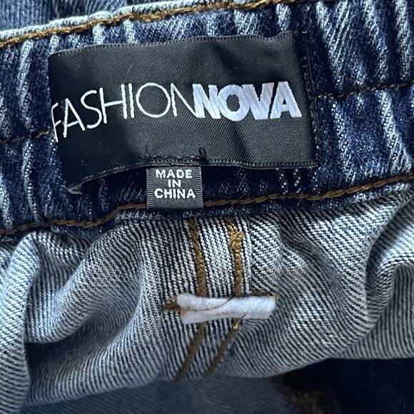 Fashion Nova Don't You Worry Wide Leg Cargo Jeans Elastic Waist Y2K Grunge - Picture 4 of 6